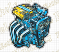 Honda b series engine yellow top